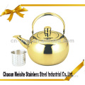 Stainless steel kettle with golden color